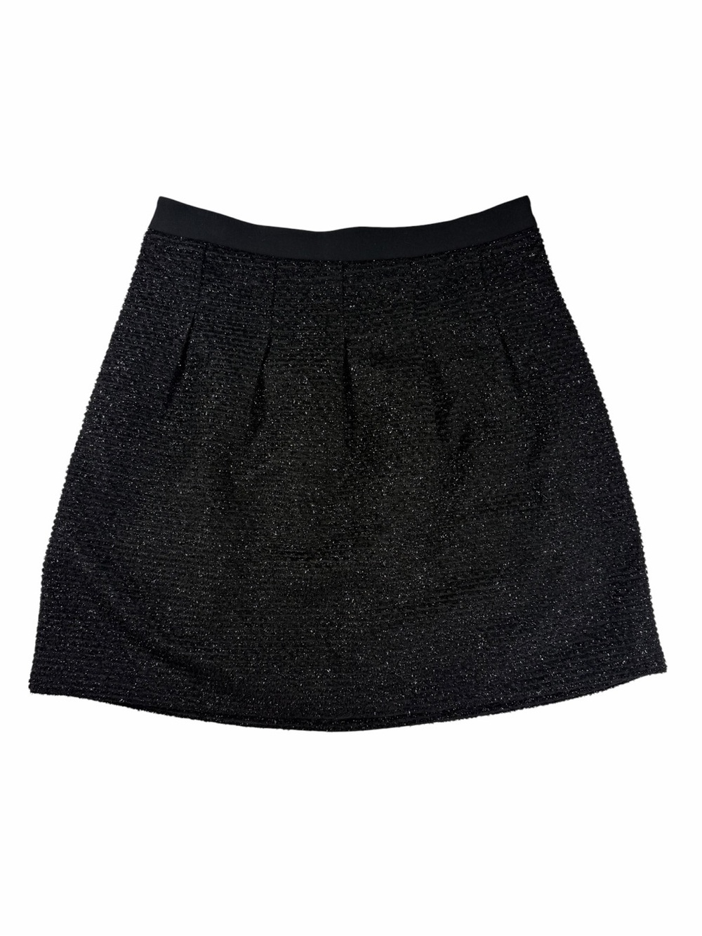 LOFT Metallic Tweed Mini Skirt Size 6 Black Textured A-Line - Picture 2 of 10